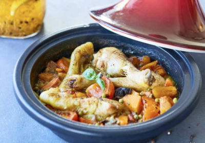 Kruidige kiptajine met zoete Groenten