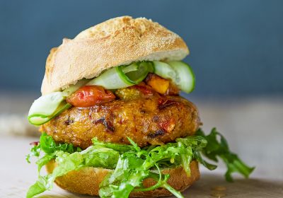 Heerlijke vegetarische hamburger